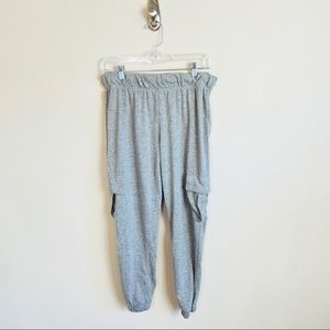 Heathered Grey Side Pocket Utility Joggers Sweatpants